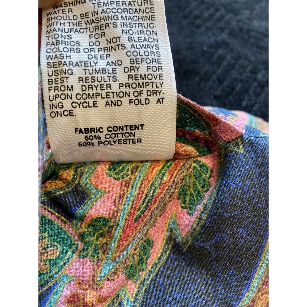 Vintage Revman Industries Pillow Sham Standard Size‎ Blue Teal Paisley Flanged